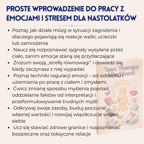 Zeszyt Terapeutyczny Dla Nastolatków - Ponad 9+ narzędzi zatwierdzonych przez terapeutów, które pomagają budować pewność siebie, jasność myślenia i siłę emocjonalną, wspierając rozwój nastolatka