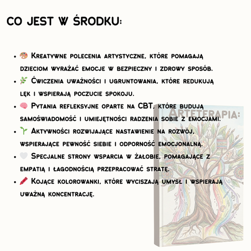Terapia Artystyczna: Ćwiczenia dla dzieci i nastolatków – 110+ drukowalnych ćwiczeń wspierających zdrowie psychiczne (CBT, uważność i SEL)