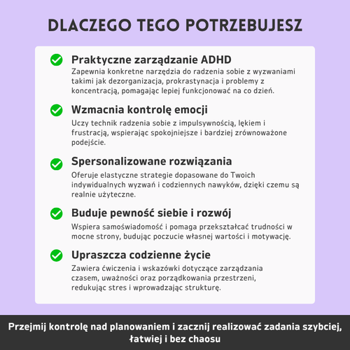 ADHD Zestaw Narzędzi Wspierających Funkcje Wykonawcze – Narzędzia Do Codziennej Koncentracji